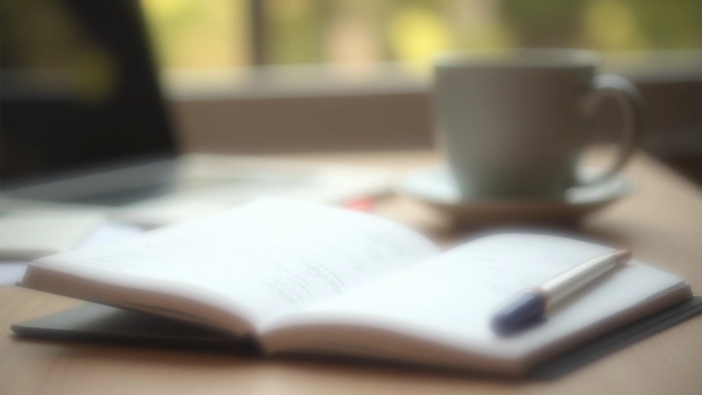 Otevřený notebook s ručně psanými poznámkami a tužkou na stole